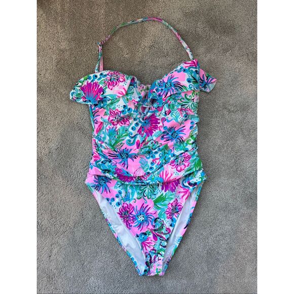NWOT LILLY PULITZER Sz 6 RUBYANN SWIMSUIT *PARADISE PETALS*, $158 B14 - Picture 4 of 9